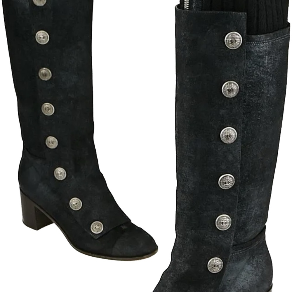 Chanel Leather Knee High Boots - Picture 2 of 11